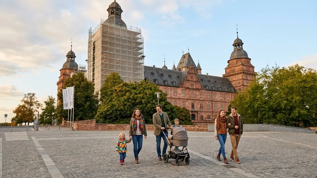 Herbststimmung auf dem Schlossplatz vor Schloss Johannisburg mit Festbesuchern