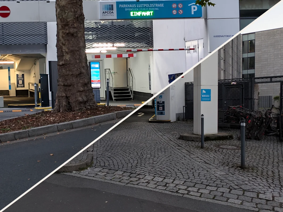 Einfahrt des Parkhauses Luitpoldstraße